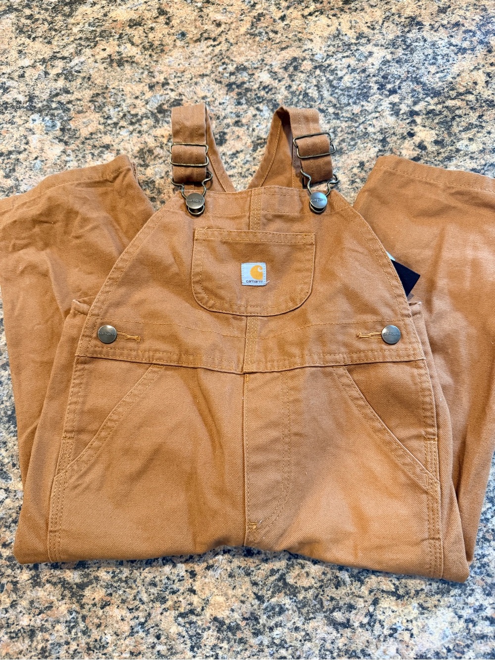 Carhartt Tan Duck Canvas Overalls with Adjustable Straps